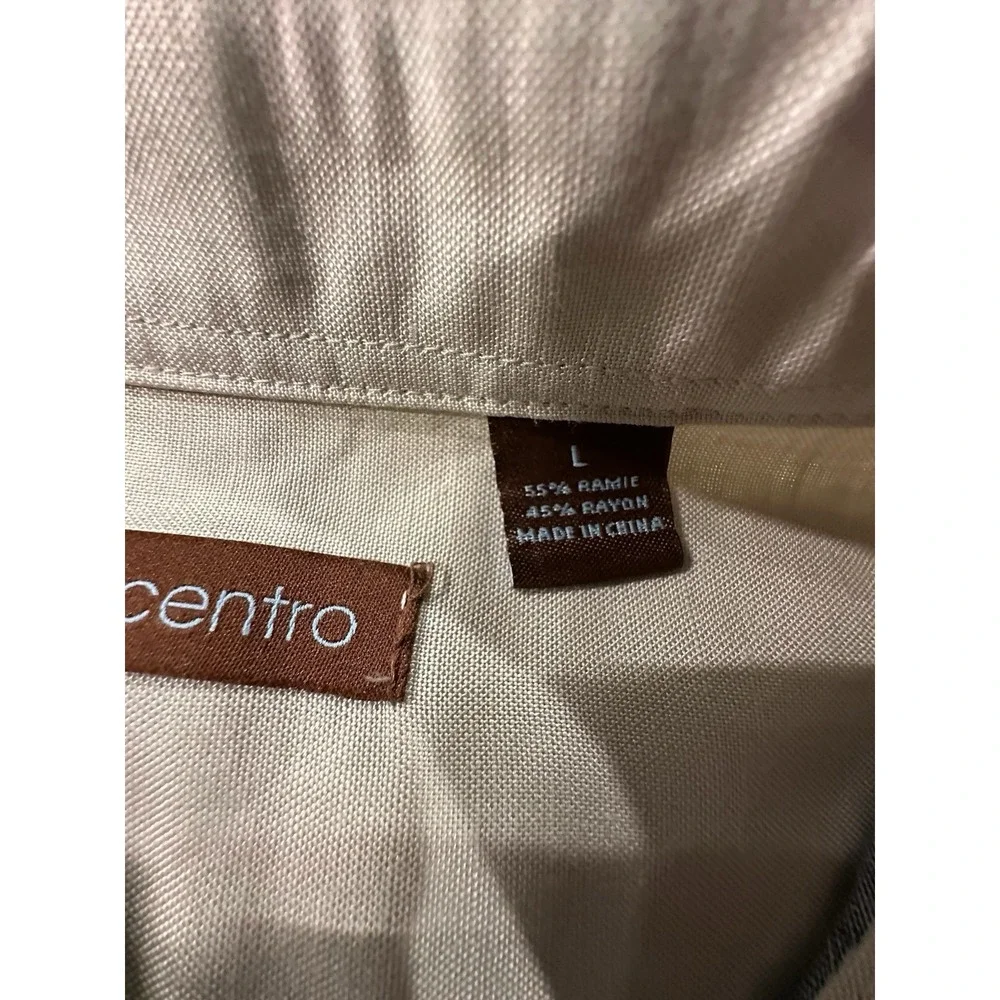 Centro Shirt Men's‎ Large Short Sleeve Button Up Retro Style Leaves Size Large